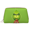 Animated Grinch Cosmetic Bag Makeup Organizer Leather Portable Pouch Gift Travel Toiletry Bag Storage Purse - Perfect for your project