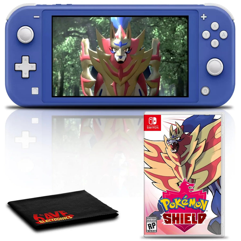 Top-quality Nintendo Switch Lite (Blue) Gaming Console Bundle with Pokemon Shield