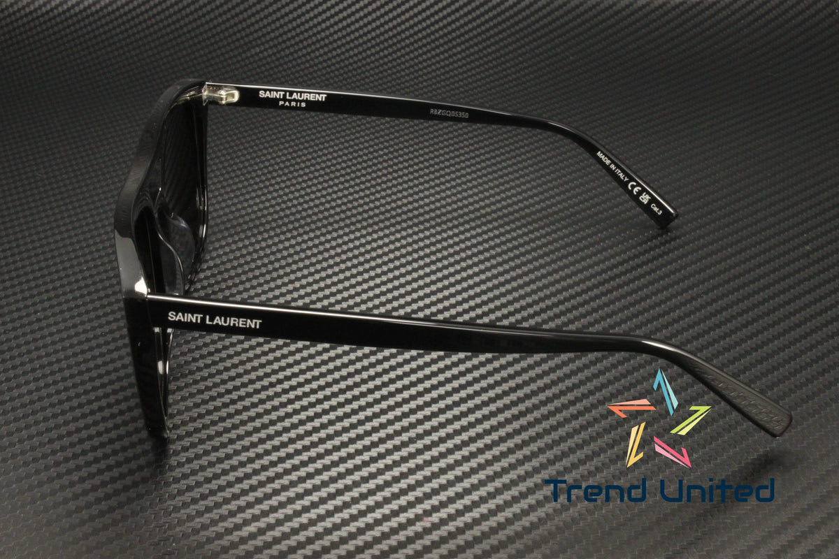 Top-quality SAINT LAURENT SL 455 001 Rectangular Squared Acetate Black 56mm Men's Sunglasses