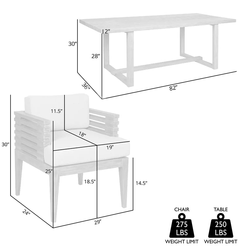 Glendora Island Outdoor 7 Piece Live Edge Dining Set in Eucalyptus and Rope - Perfect for your project