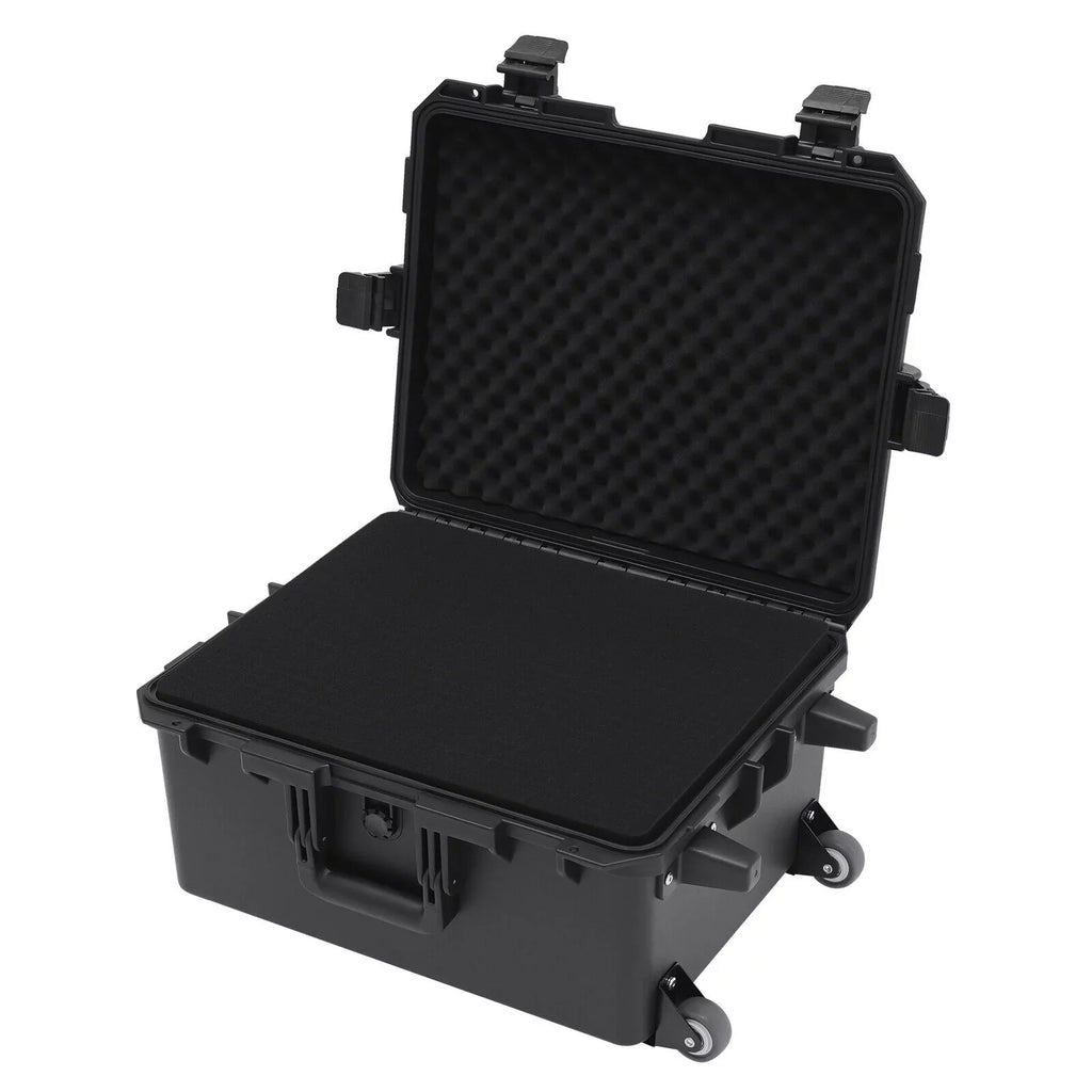 Miumaeov Large Portable Protective Water and Shock Resistant Hard Case Camera Tools Equipment Laptop Hard Case Box with Wheels and Handle with 5 Layers Foam Black 16.7" x 12" x 21.25" - Perfect for your project