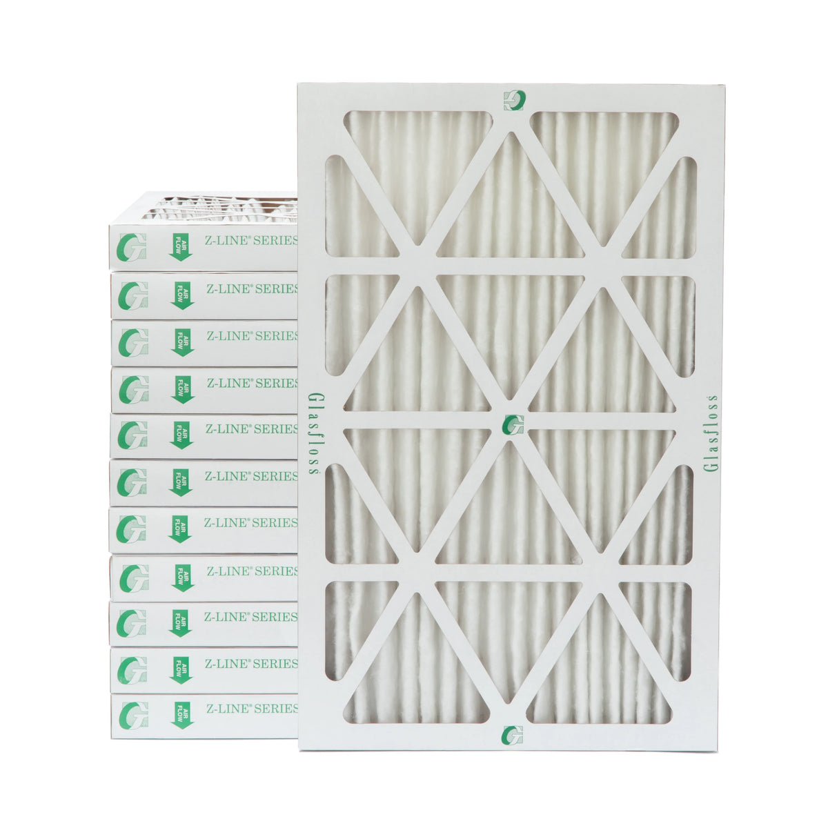 12 Pack of 10x20x2 MERV 10 Pleated 2" Inch Air Filters by Glasfloss. Actual Size: 9-1/2 x 19-1/2 x 1-3/4 - Perfect for your project