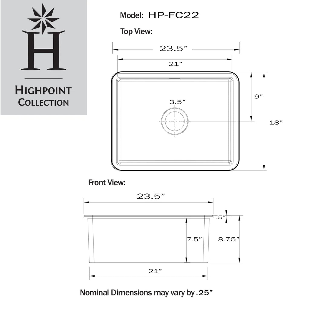 Top-quality Highpoint Collection Dualmount Fireclay Kitchen Sink