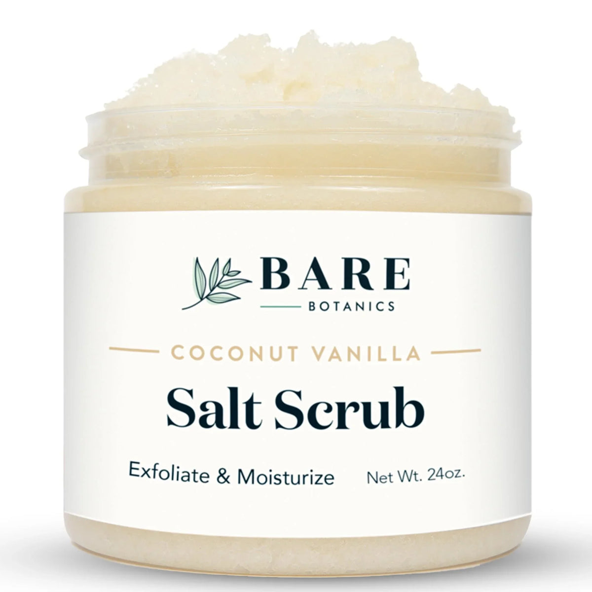 Top-quality Bare Botanics Body Scrub Coconut Vanilla Sea Salt Scrub 24 oz