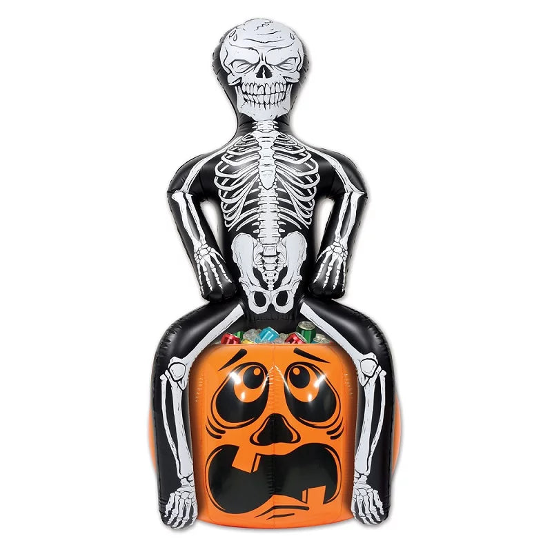 Top-quality Party Central Pack of 6 Black and Orange Inflatable Skeleton Party Pooper on Pumpkin Outdoor