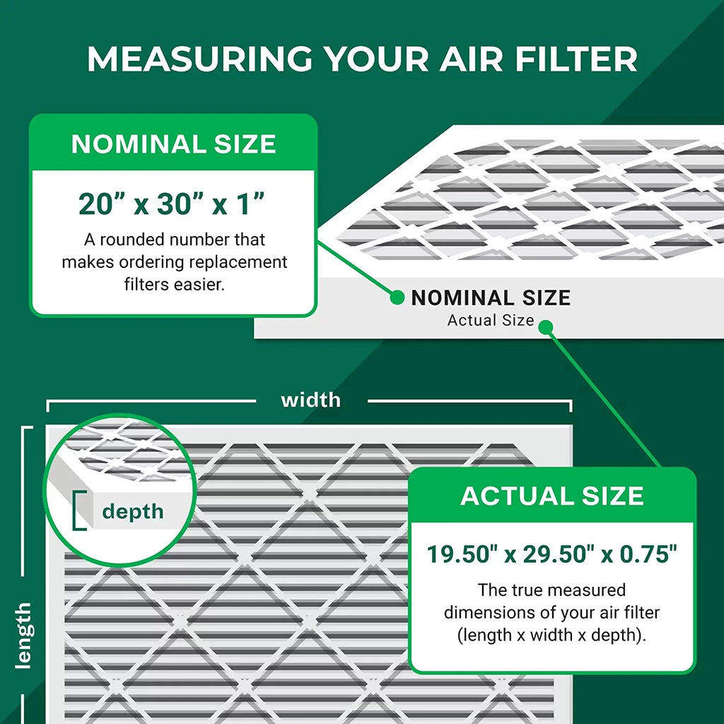 Filterbuy 20x30x1 MERV 11 Pleated HVAC AC Furnace Air Filters (6-Pack)