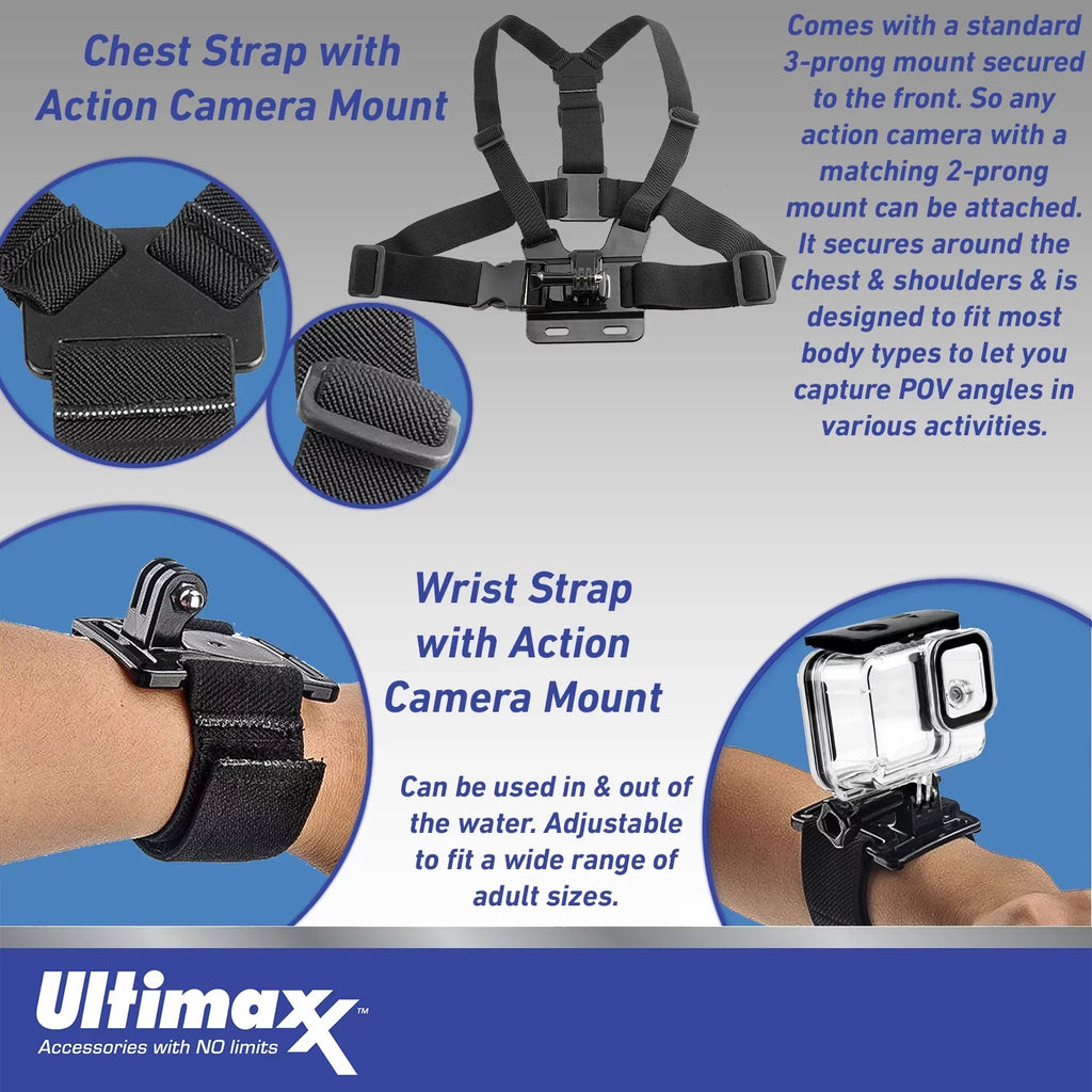 Ultimaxx Starter Insta360 GO 2 Action Camera Bundle - Includes: Action Camera Frame Adapter, Selfie-Stick, Floating Wrist Strap & Much More - Perfect for your project