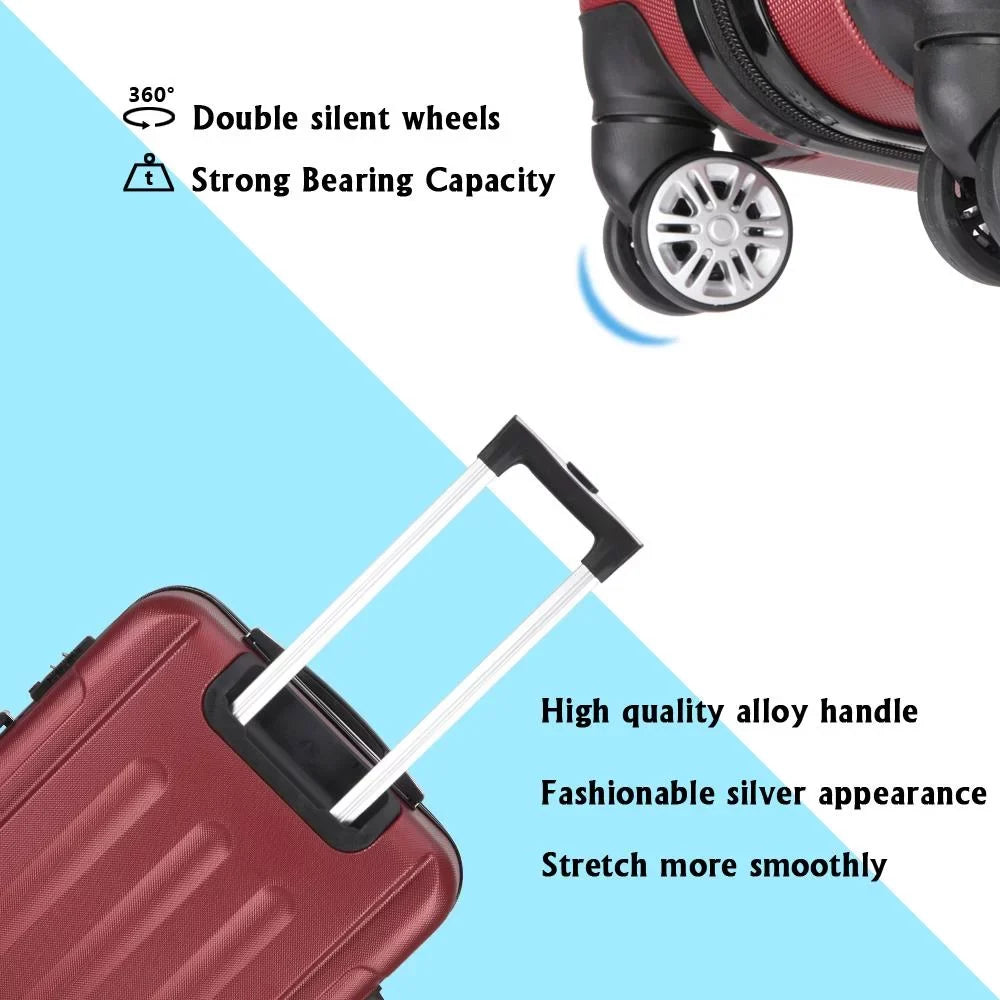 UBesGoo 3 Piece Set Suitcase Spinner Hardshell Lightweight TSA Lock