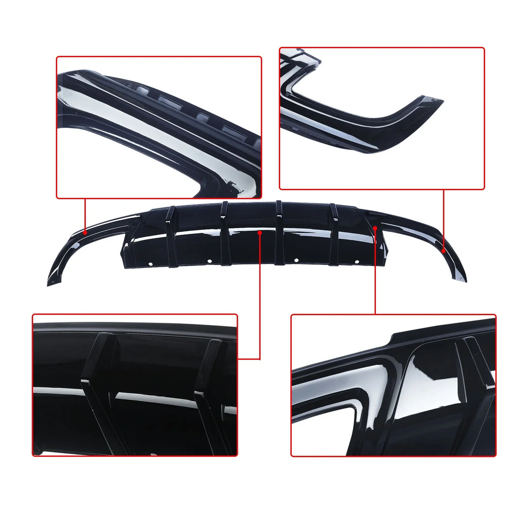 Top-quality NINTE Rear Diffuser for 2015-2022 Chrysler 300 SRT Back Lip Gloss Black Square Exhaust