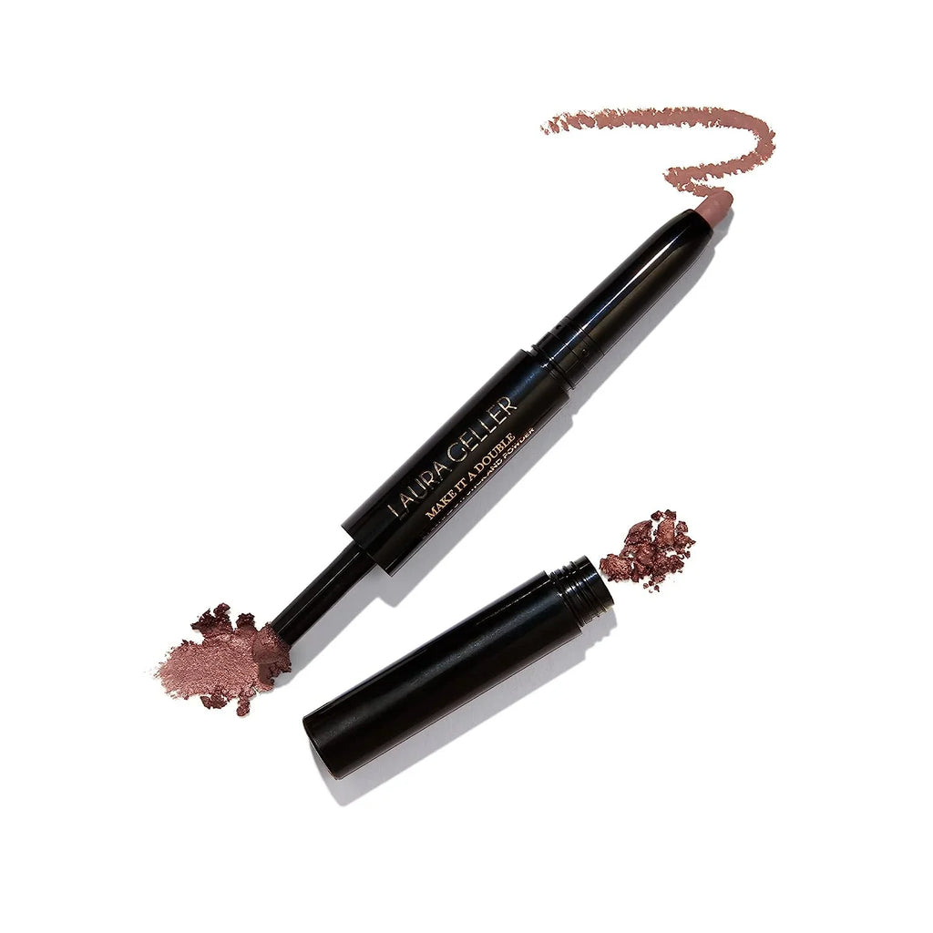 LAURA GELLER NEW YORK Make It A Double Dual-Ended Eyeshadow - RosÃ© - Cream Eyeshadow Stick + Matching Powder Eyeshadow - Crease-Proof and Smudge-Proof