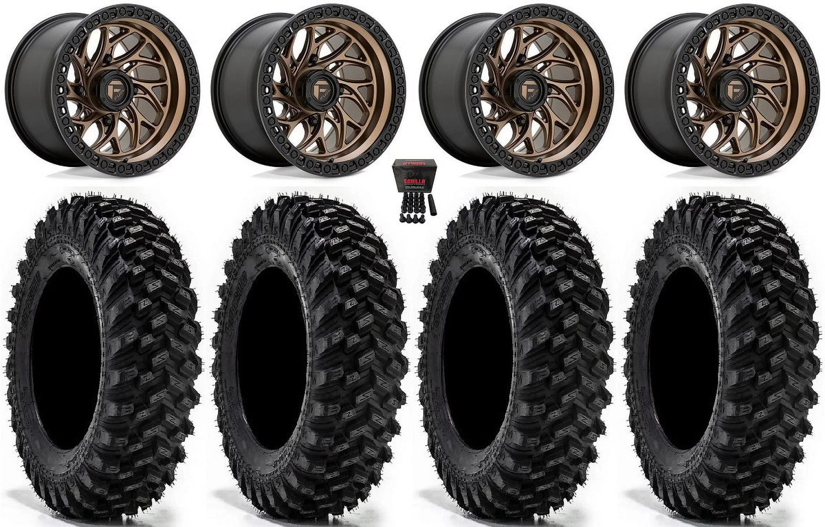 Top-quality Fuel Runner 15" Wheels Bronze 32" Warrior XT Sticky Tires Polaris RZR XP 1000 / PRO XP / Ranger XP 900/1000