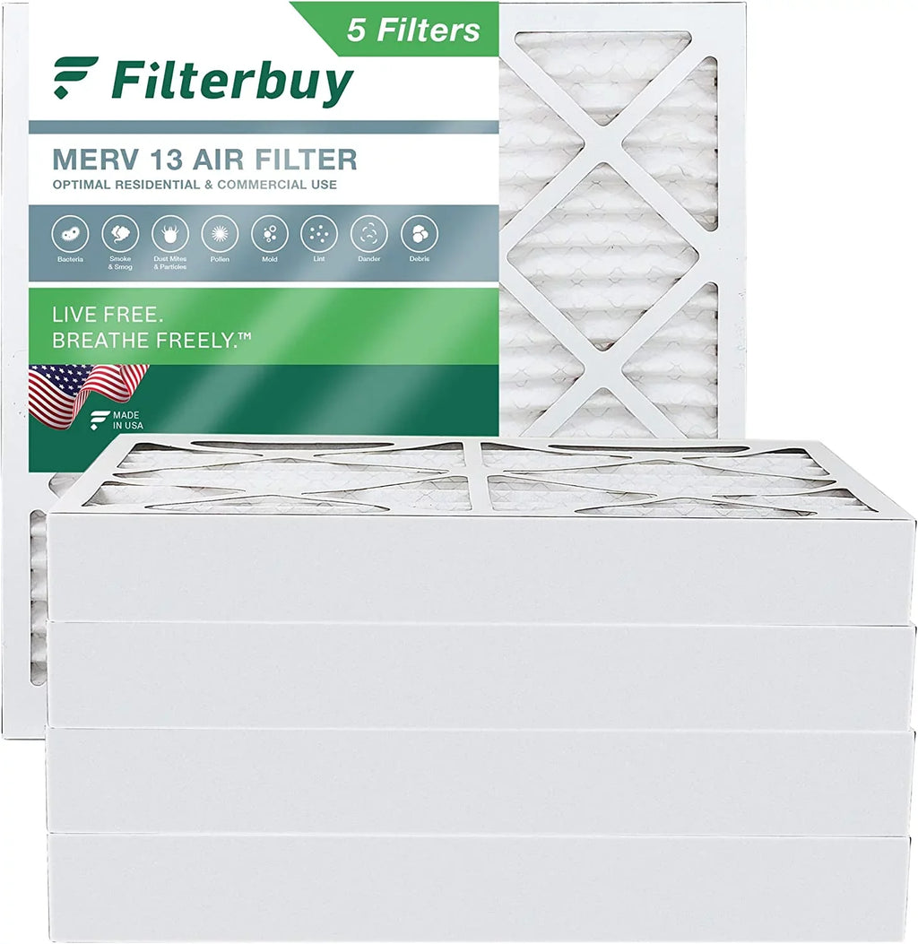 Filterbuy 25x25x4 MERV 13 Pleated HVAC AC Furnace Air Filters (5-Pack) - Perfect for your project