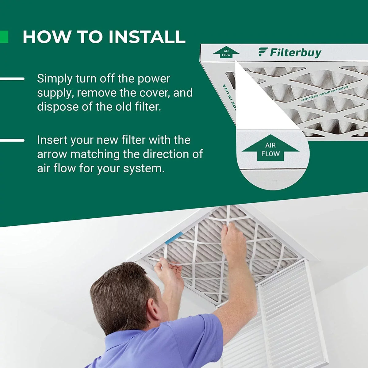 Filterbuy 15x20x1 MERV 8 Pleated HVAC AC Furnace Air Filters (5-Pack) - Perfect for your project