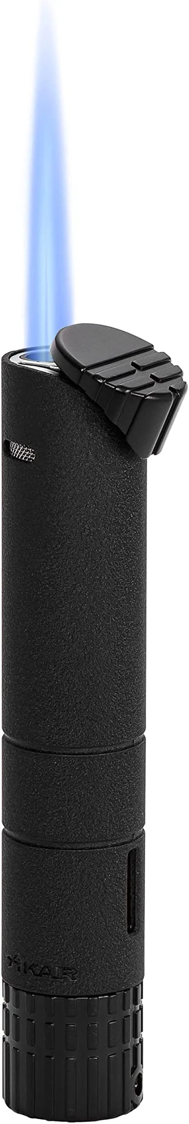 Top-quality Xikar Turrim Cigar Lighter, Single Jet Flame, Piezo Ignition, Wrinkle Black