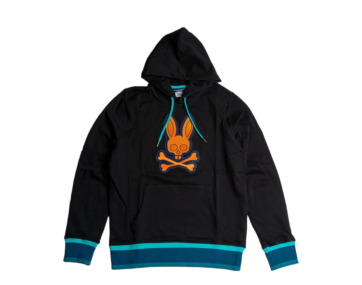 Top-quality Psycho BunnyPsycho Bunny Corby Twill Logo P/O Men's HoodieBlackXXXL