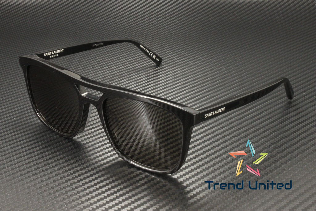 Top-quality SAINT LAURENT SL 455 001 Rectangular Squared Acetate Black 56mm Men's Sunglasses