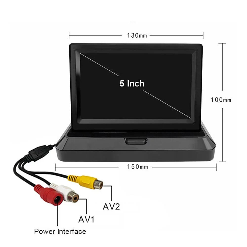 Top-quality 5in Foldable LCD Display Monitor Car Rear View Backup LED Night Camera