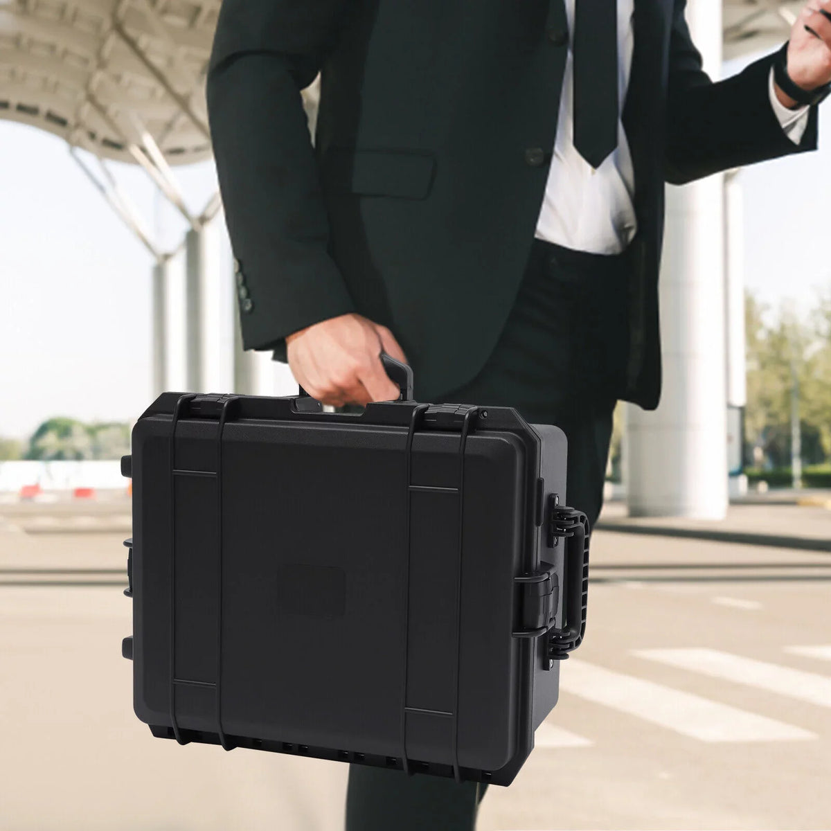 Miumaeov Large Portable Protective Water and Shock Resistant Hard Case Camera Tools Equipment Laptop Hard Case Box with Wheels and Handle with 5 Layers Foam Black 16.7" x 12" x 21.25" - Perfect for your project