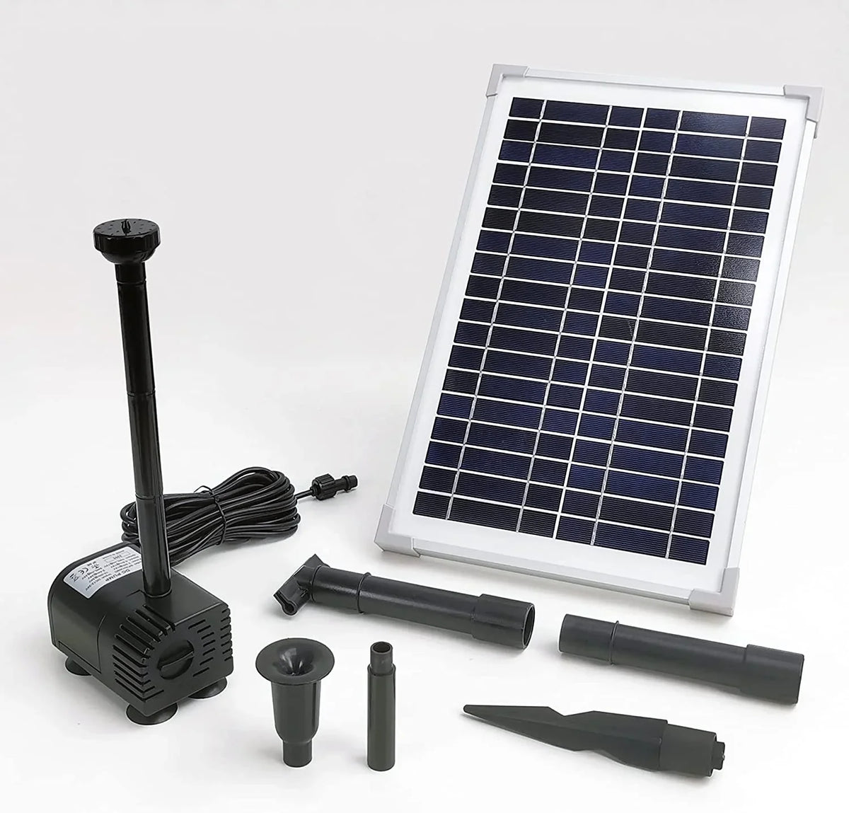 12W Solar Water Pump KIT: DC Dry-Run Protection Solar Water Pump 185 GpH with 18V 12W Solar Panel for Fountain, Fish Water Garden, and Aquarium (No Backup Battery)