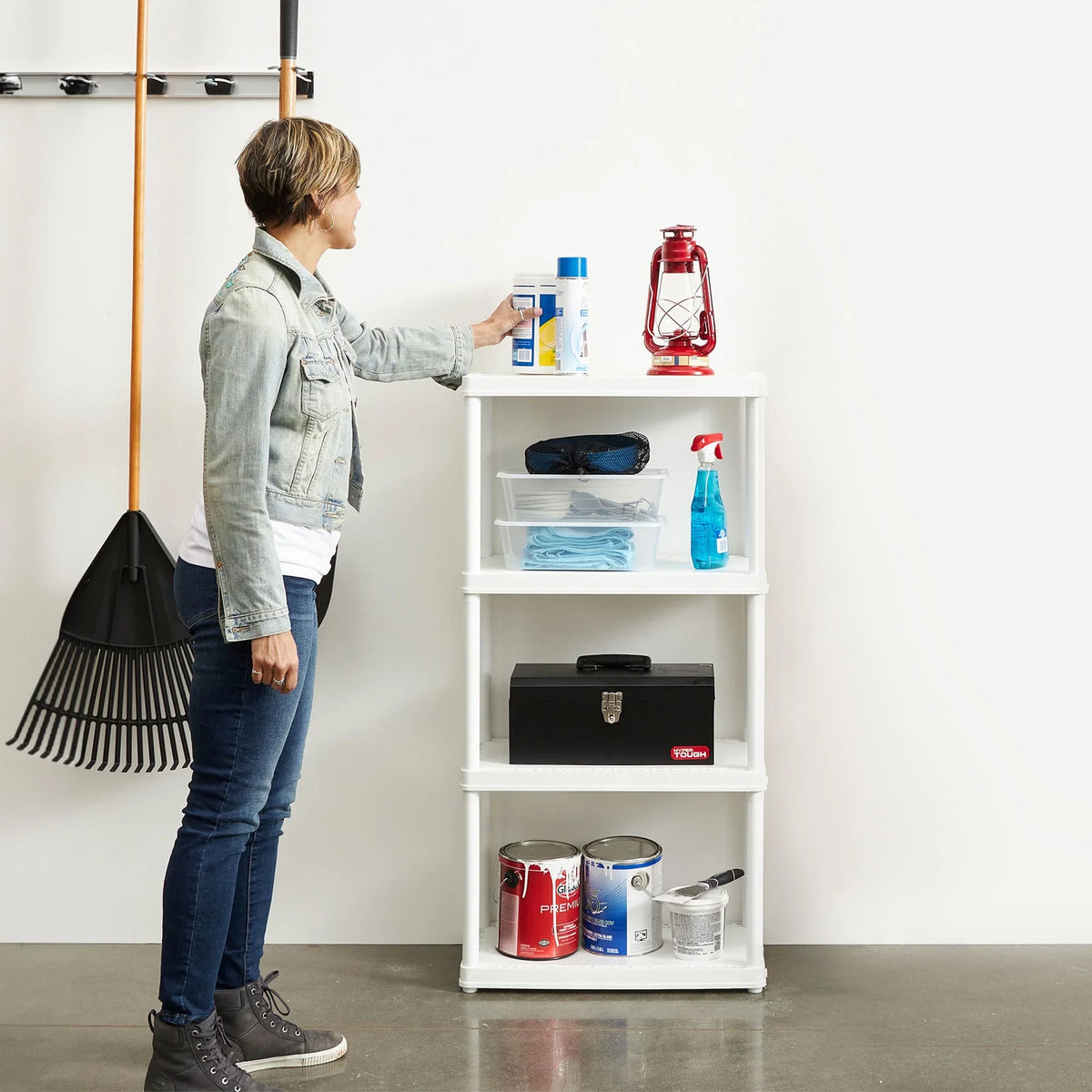 Gracious Living 4 Shelf Set Height Light Duty Storage Unit, White (2 Pack) - Perfect for your project