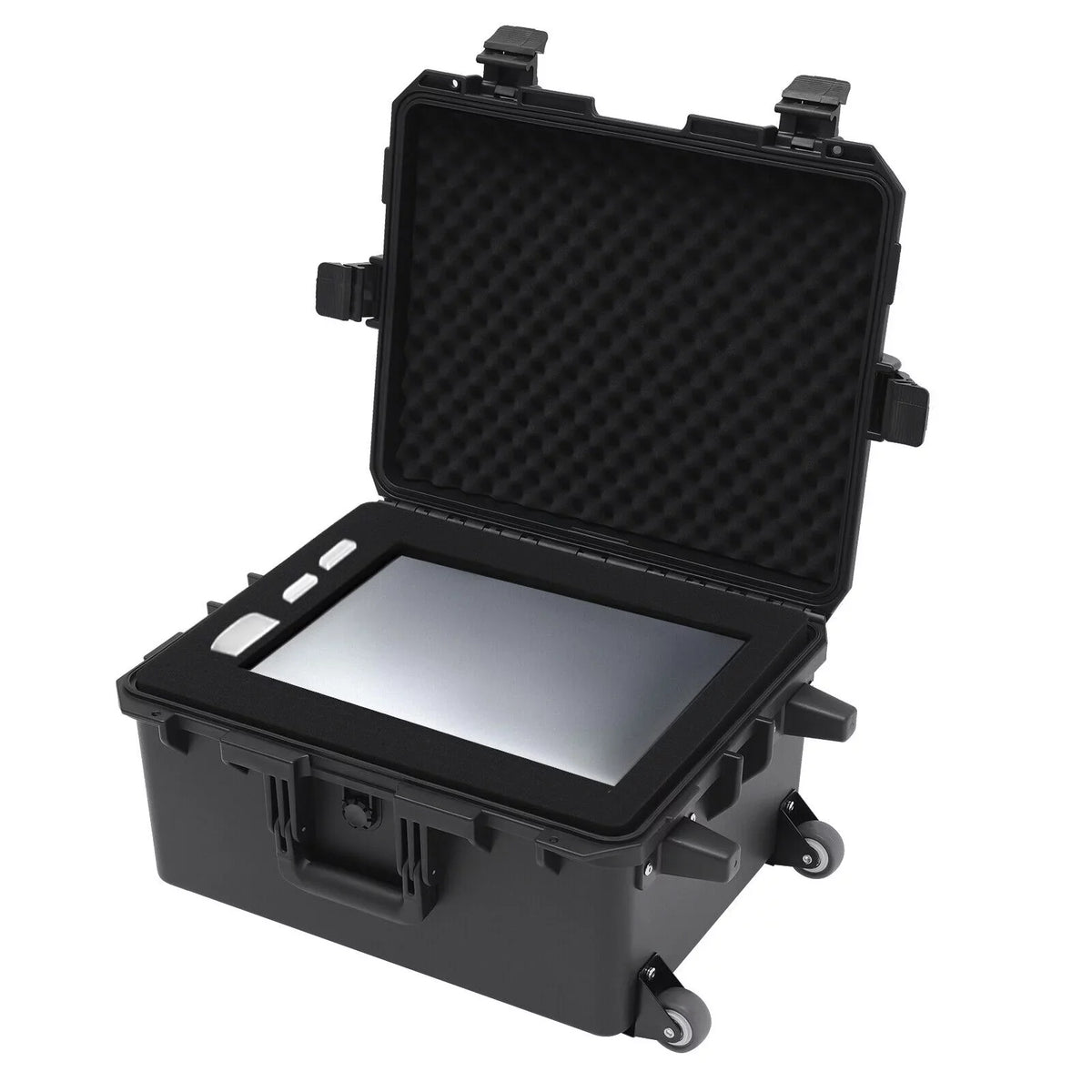 Miumaeov Large Portable Protective Water and Shock Resistant Hard Case Camera Tools Equipment Laptop Hard Case Box with Wheels and Handle with 5 Layers Foam Black 16.7" x 12" x 21.25" - Perfect for your project