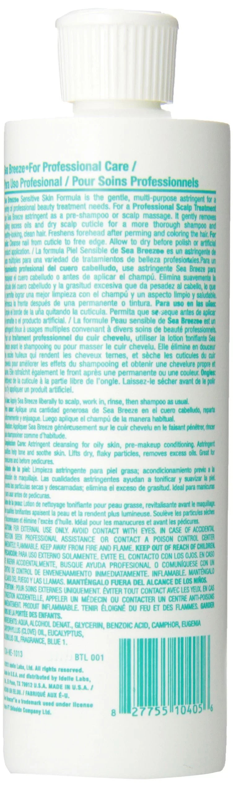 Sea Breeze Barber Astringent Skin, Scalp & Nails SENSITIVE SKIN 12 oz 4 x -SEP0405