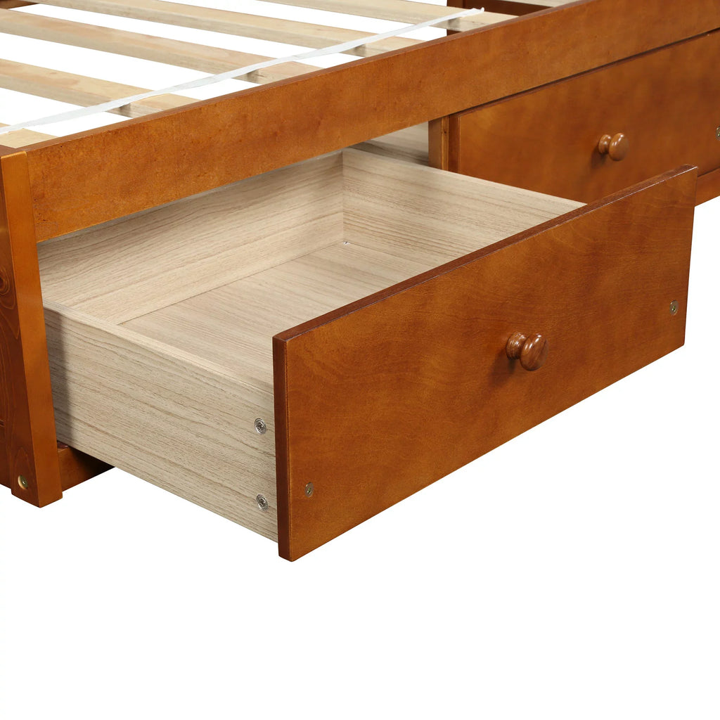 Top-quality Oris Twin Size Wooden Platform Bed - Oak