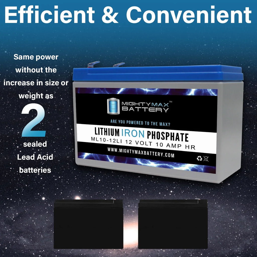 Top-quality 12V 10AH Lithium Replacement Battery Compatible with Marcum VS385 C - 3 Pack