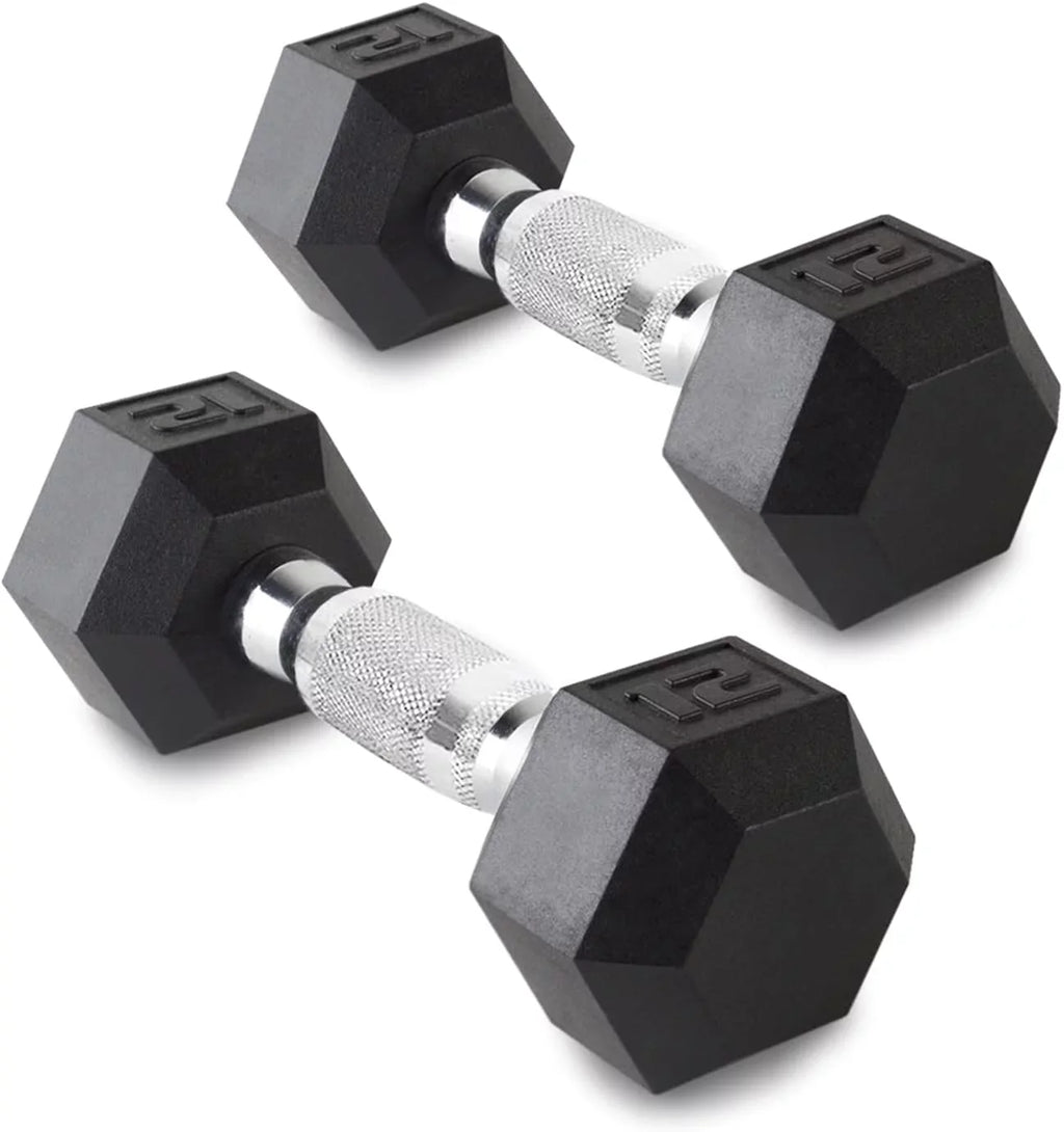 12LB Set Of 2 Hex Dumbbells Rubber Coated Cast Iron Hex Black Dumbbell Weights For Exercises Neoprene Dumbbell Hand Weights Anti-Slip Anti-Roll Hex Shape Colorful 12Lbs Pair - Perfect for your project