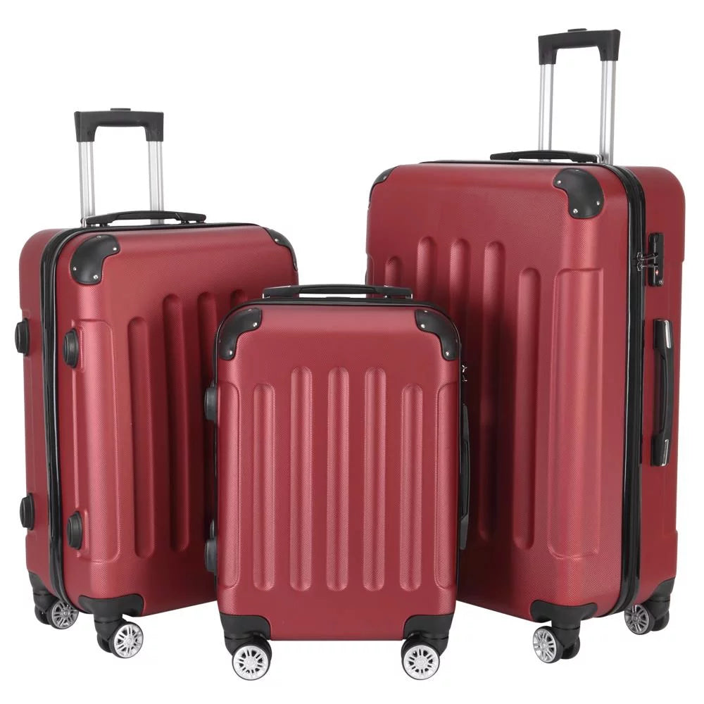 UBesGoo 3 Piece Set Suitcase Spinner Hardshell Lightweight TSA Lock