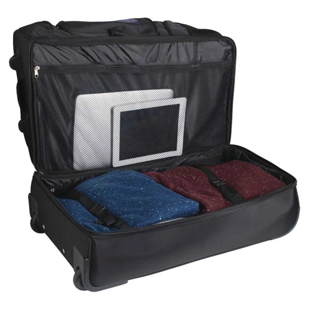 MOJO Wisconsin Badgers Black 27'' 2-Wheel Drop Bottom Rolling Duffel Bag - Perfect for your project