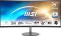 MSI Pro MP341CQ 34" UWQHD zakrzywiony ekran biurowy - Panel VA 1500R, 3440x1440, 100Hz, komfort oczu, sRGB 116%, HDR Ready, wbudowane głośniki, regulowane nachylenie - HDMI, DisplayPort(34"/UWQHD / 100 Hz)