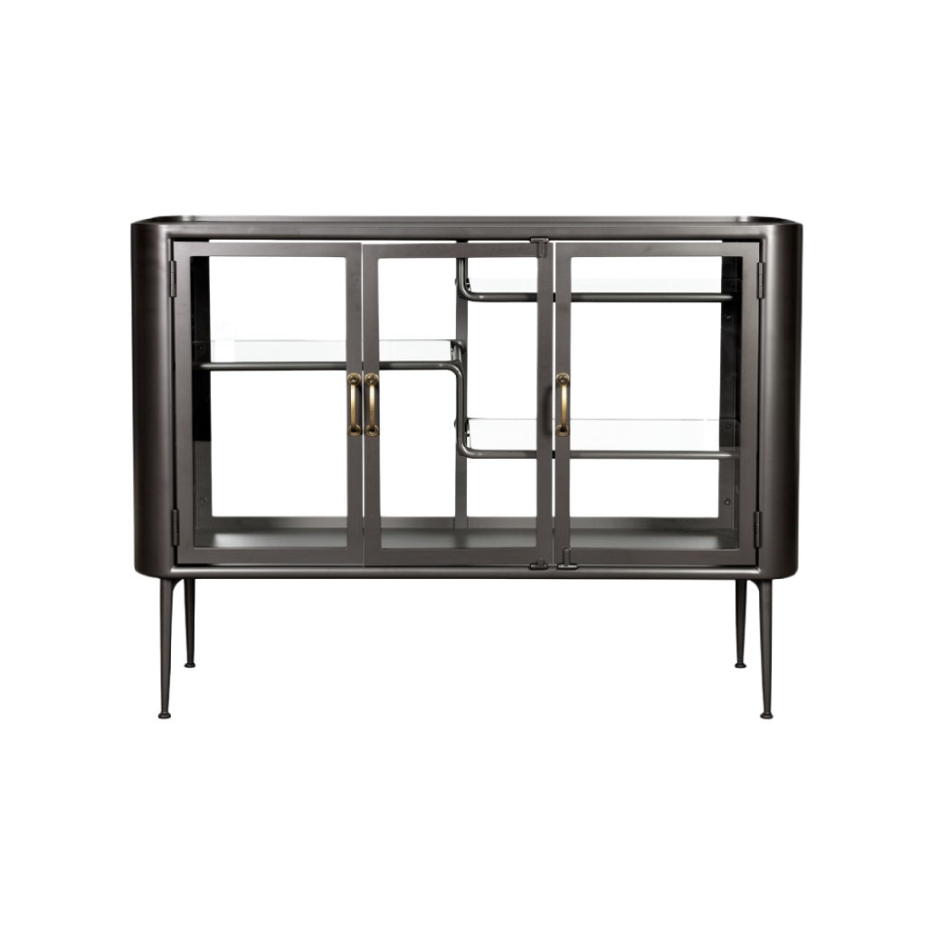Elegancka Szafka Szklana z Metalowymi Akcentami – Nowoczesny Design dla Wnętrza