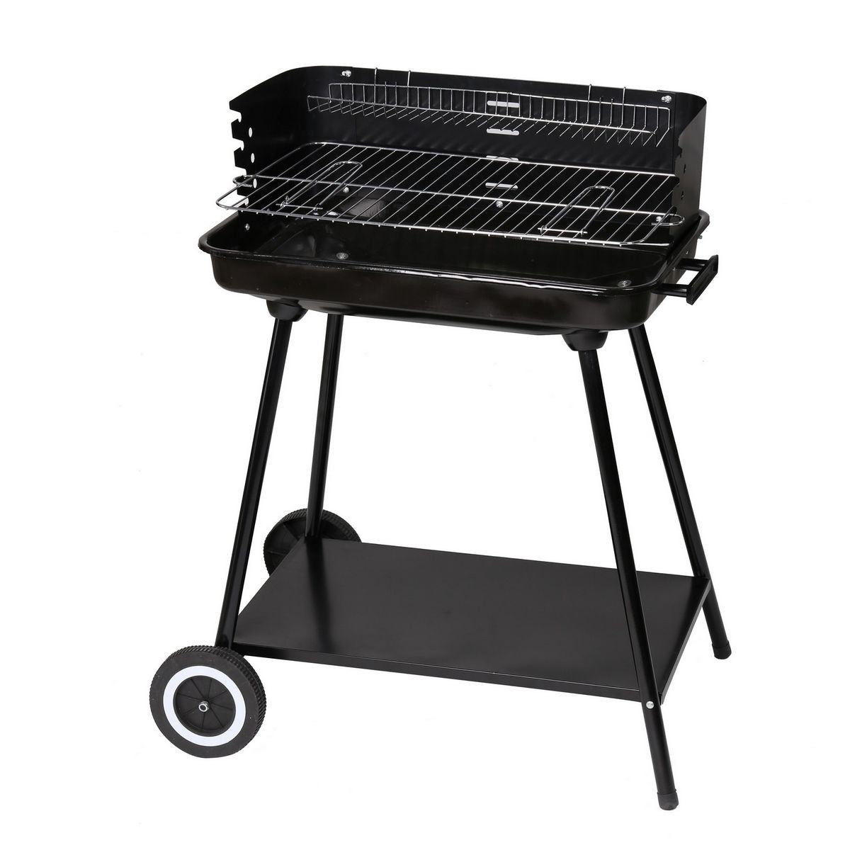 Grill węglowy Lolahome ze stalowym rusztem, 57x38x80 cm, czarny(Por omisión)