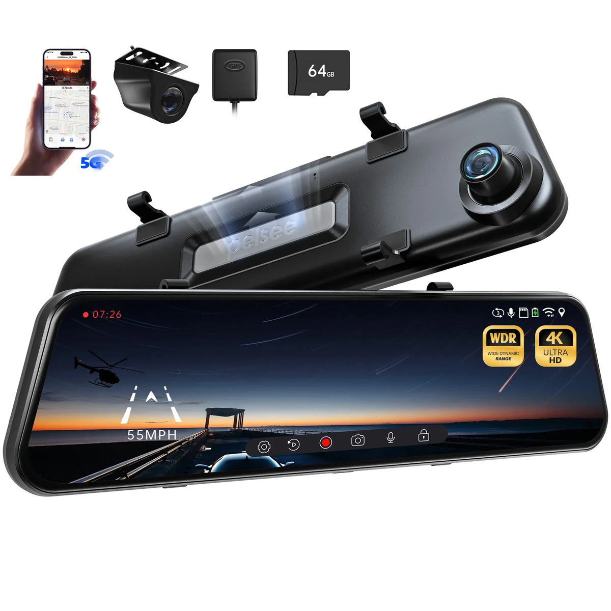 Pelsee P12 Pro Max Mirror Dash Cam - Perfect for your project