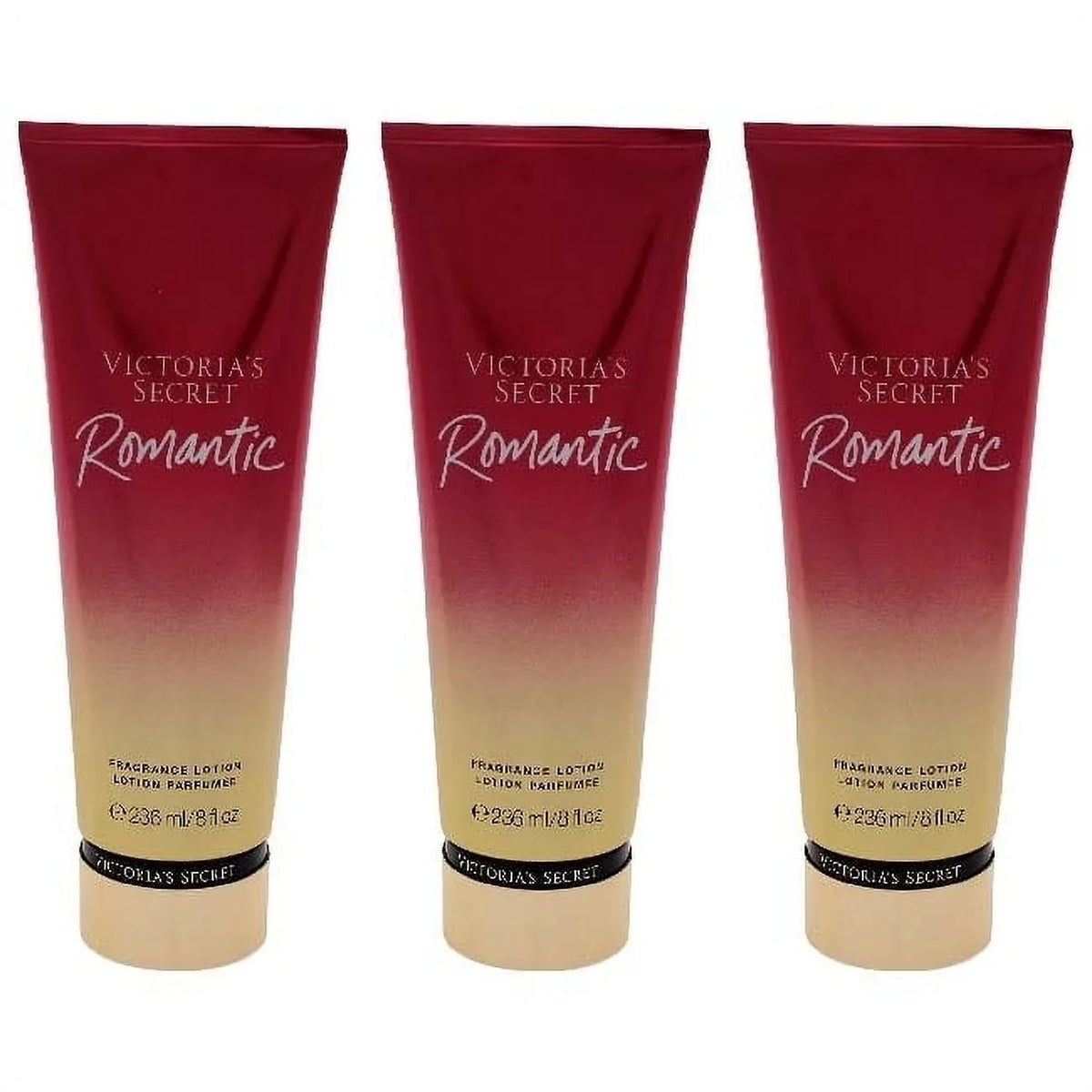 Victorias Secret Romantic Fragrance Lotion - Pack of 3 Body Lotion 8 oz