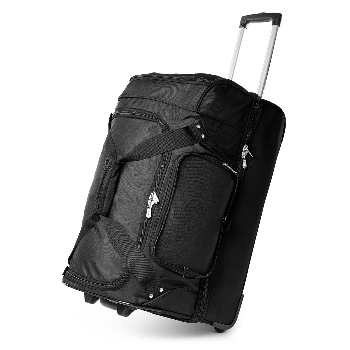 MOJO Wisconsin Badgers Black 27'' 2-Wheel Drop Bottom Rolling Duffel Bag - Perfect for your project