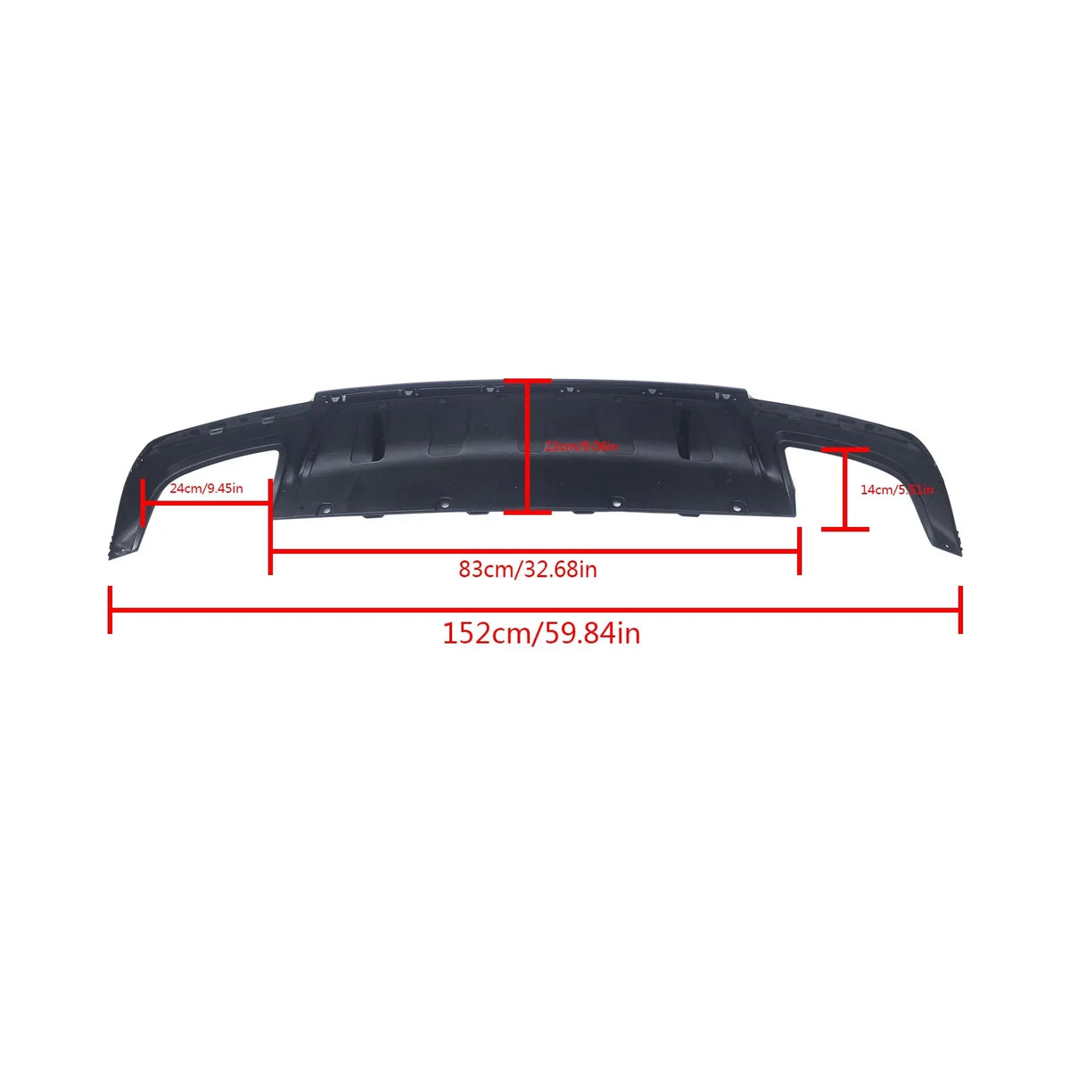 Top-quality NINTE Rear Diffuser for 2015-2022 Chrysler 300 SRT Back Lip Gloss Black Square Exhaust