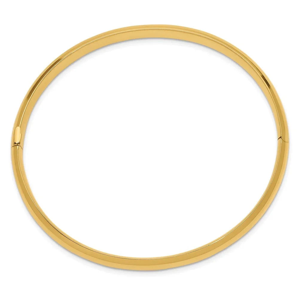 14k 4/16 High Polished Hinged Bangle Bracelet QHP4/16 - Perfect for your project