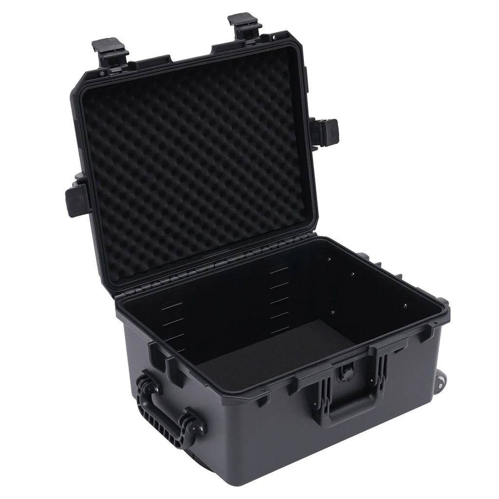 Miumaeov Large Portable Protective Water and Shock Resistant Hard Case Camera Tools Equipment Laptop Hard Case Box with Wheels and Handle with 5 Layers Foam Black 16.7" x 12" x 21.25" - Perfect for your project