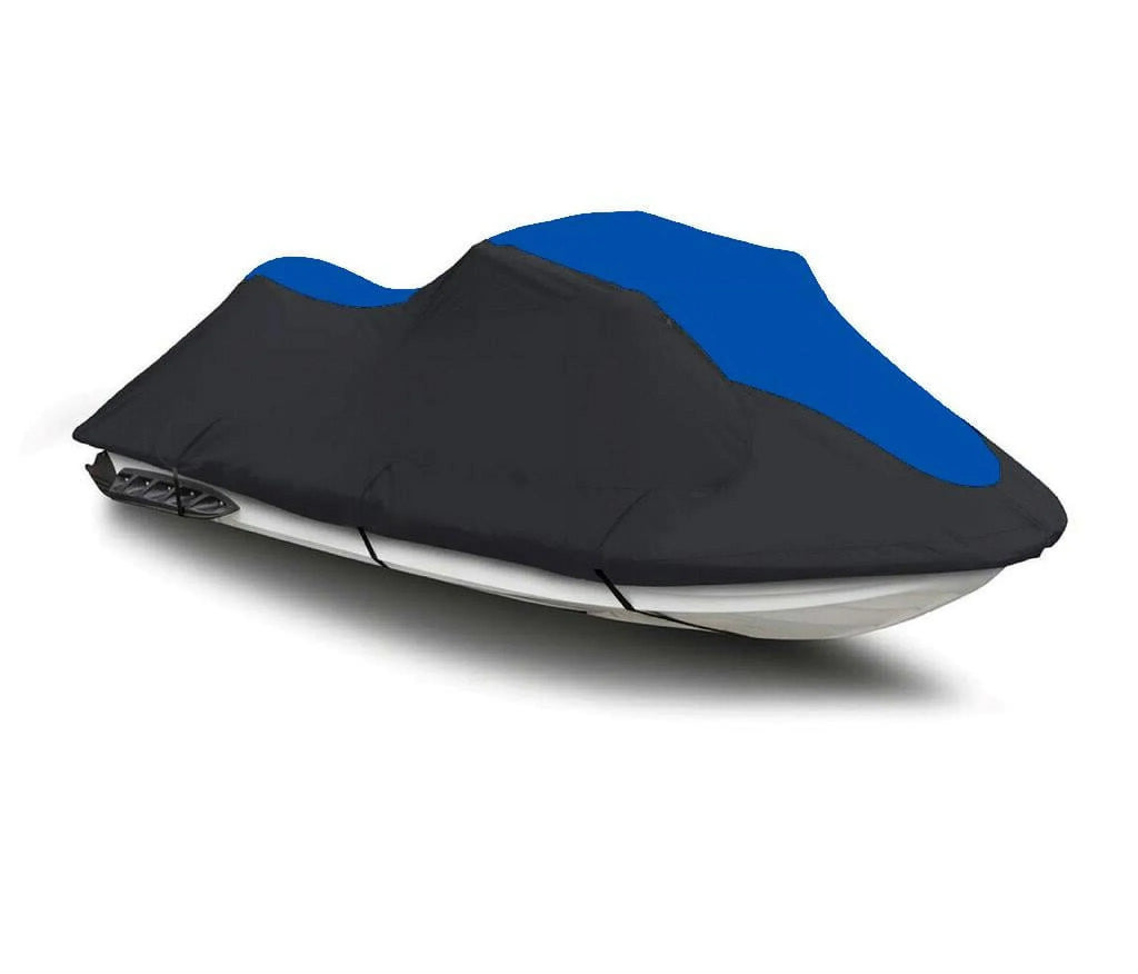 Top-quality BLACK / BLUE HEAVY-DUTY, PWC 600D JET SKI Cover Compatible for Yamaha Wave Runner GP760 1997 1998 1999 2000 2 Seater