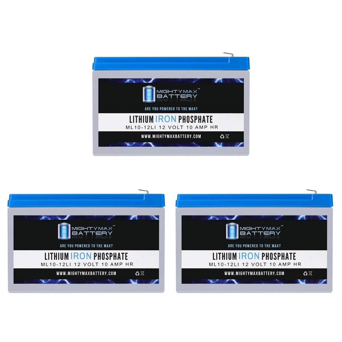 Top-quality 12V 10AH Lithium Replacement Battery Compatible with Marcum VS385 C - 3 Pack
