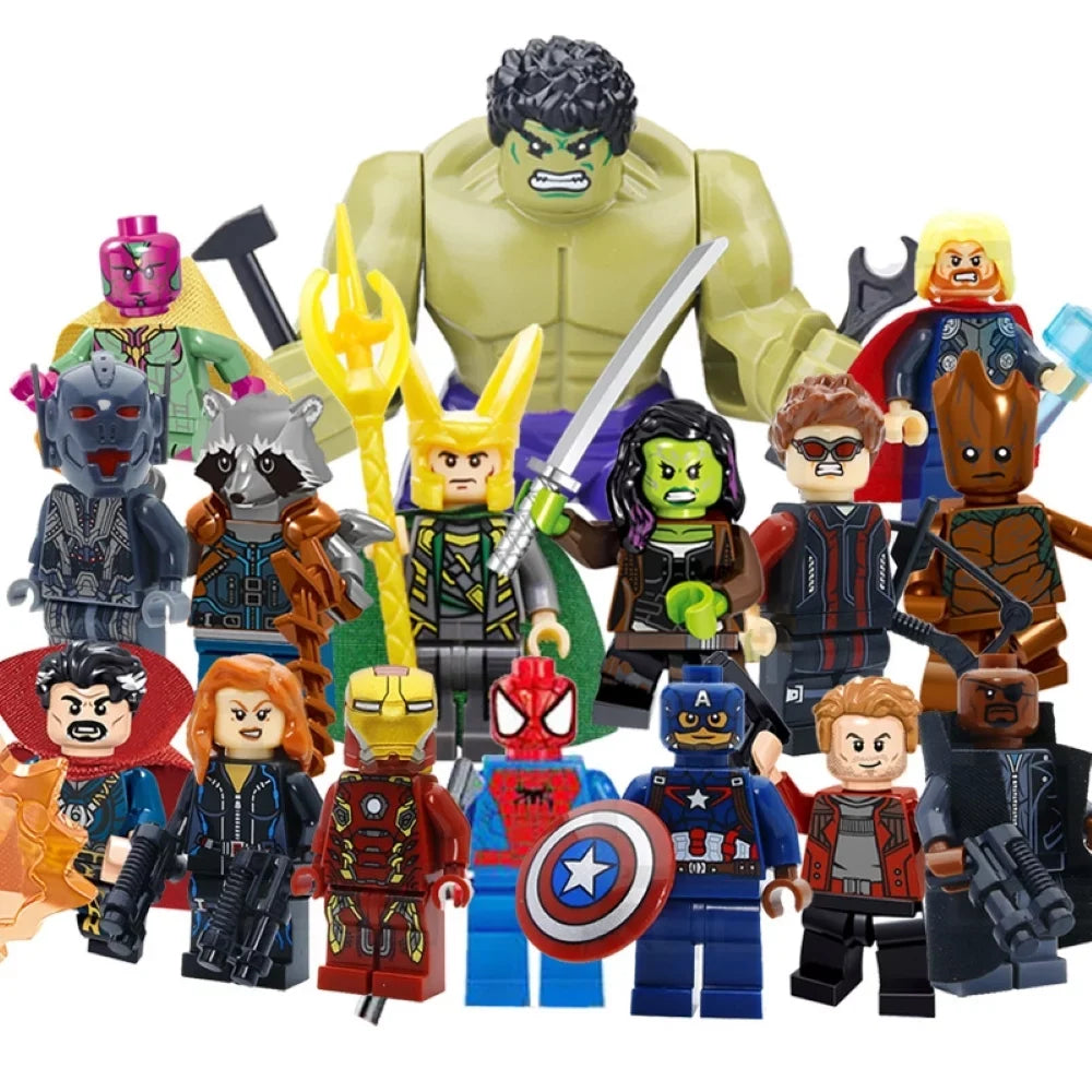 16 Pcs Superhero Minifigures Building Blocks Toys Sets, 1.8 inch Collectible Hulk Iron Man Captain America Action Figures Building Kits for Kids Boys Christmas Gifts Party Sets, Birthday Gifts - Perfect for your project