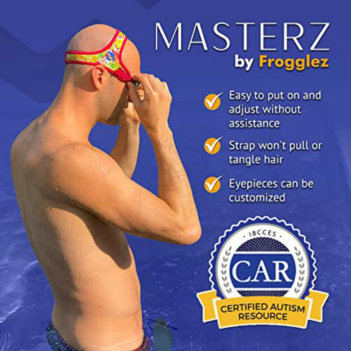 Frogglez Masterz Swim Goggles for Adults & Teens - Black