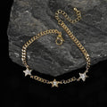 Top-quality Giorgio Bergamo Gold Plated Trendy Cuban, Curb Link Cubic Zirconia Star Bracelet