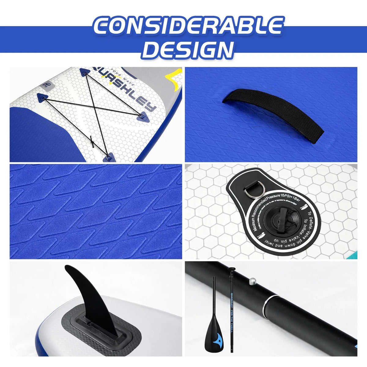 Inflatable Stand Up Paddle Board Complete with Premium SUP Accessories Carry Bag