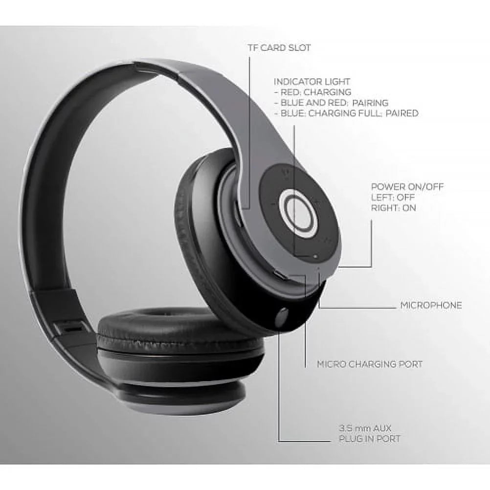 Wireless Headphones for Samsung Galaxy S23/S22/S21/S20/Ultra/Plus - Foldable Headset w Mic Hands-free Earphones Earbuds Over Ear