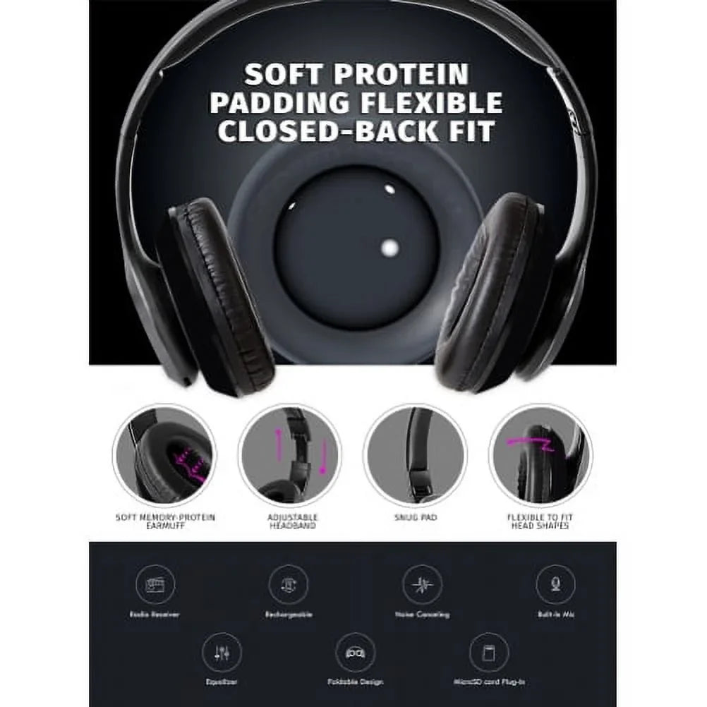 Wireless Headphones for Samsung Galaxy S23/S22/S21/S20/Ultra/Plus - Foldable Headset w Mic Hands-free Earphones Earbuds Over Ear