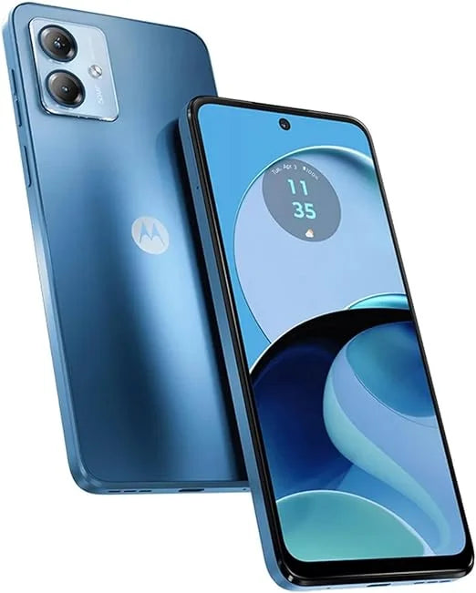 Motorola Moto G14 Dual SIM (2023) 4G LTE (4/128GB) 6.5" IPS LDC Display | Android 13 | 50MP Rear Camera | 5000mAh Battery | International Model - (Sky Blue) - Perfect for your project