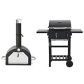 Vidaxl 3 w 1 Piec do pizzy i grill zewnętrzny – czarny(Por omisión)